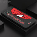 Hontinga for Samsung Galaxy A22 4G / M22 Back Cover Cartoon Spiderman Design Soft Phone Case Square Edge Liquid Silicone Cases. 