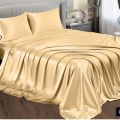 Silk Bedsheet Plain King Size, 3 Piece Printed Fancy Silk 1 Bed Sheet King Size with 2 Silk Pillow Covers, Silk Bed Sheet King Size Fancy has Soft and Luxurious Feel. 