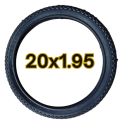 Cycle Tyre  20 inch Bicycle Cycle Mountain Bike Tire Black - 20 X 1.95 Tire Outer  & Inner. 