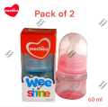 Mechico Wee Shine Mini Infant Baby Feeder Bottle 60 ml Pack of 2 Feeder. 