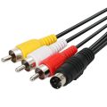 4 Pin S-Video Male to 3 RCA Male Cable Conversion Cord to Connect PC Laptops with 4-Pin S-Video Jacks to TV (2M, 6.5Ft). 