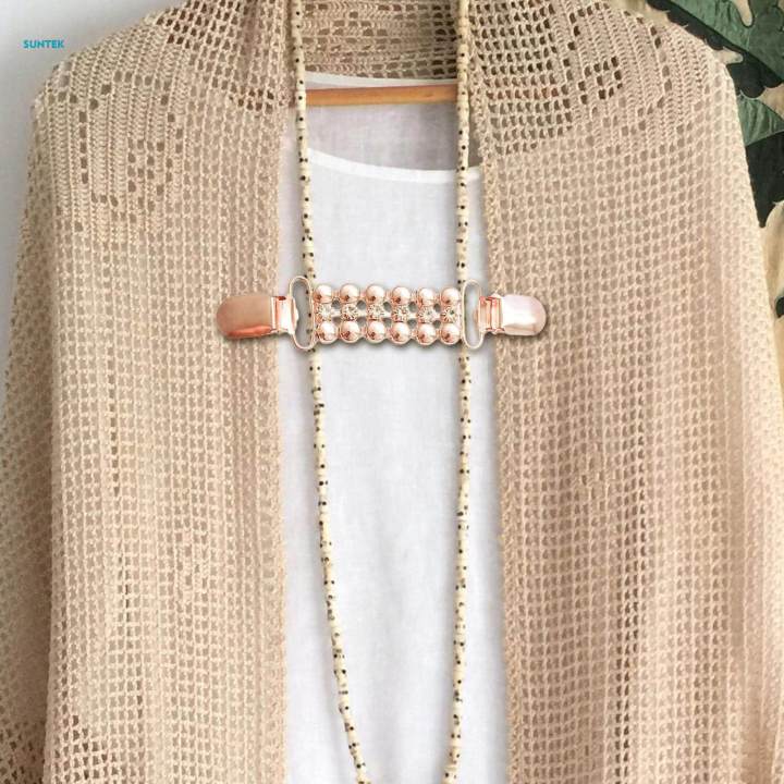 Sweater Clips Fastener Buckle Fashion Cardigan Link Chain Cardigan Clip Rose Gold