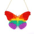 Pop It Butterfly Fidget Toy For Kids Bag Handbag Push Bubble Fidget Toy Kids Anti Anxiety Bag With Chain As Gifts. 