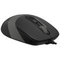 A4Tech Fstyler USB Mouse (FM10s) - Silent Clicks - 1600 dpi - 4 Buttons - Cute - (Black & Grey) - Original with S/N - Wired High Quality - Work and Casual Gaming - PC / M-ac Compatible - FM10 superseded. 