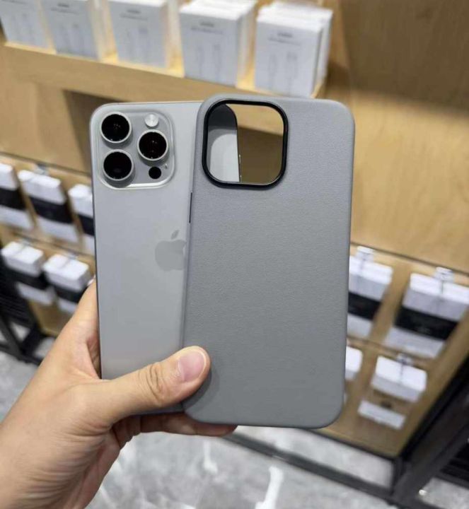 KZDOO%20Noble%20Collection%20Leather%20cover%20for%20iPhone%2015%20Pro%20Max%20Leather%20Case%20Original%20Quality%20Full%20Coverage%20Grey%20Titanium%20Natural%20Titanium%20-%20Image%203