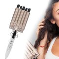 Hair Crimper, 5 Barrel Easy Curling Iron Wand 14 Levels Temperature Adjustable for Do Hairstyle for Girls for Curly Hair. 