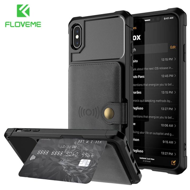 【BestGO】 FLOVEME Card Holder Magnetic Phone Case Phone 11 SE 2020 For iPhone 6 7 8 Plus Universal  For iPhone XR X XS  Business Full Protective Phone Cover For XS Max Case