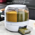 Rotatable Airtight Rice Dispenser with 6-Portion Storage - Waterproof & Moisture-Proof Kitchen Storage Solution. 