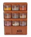 Pretty 9 in 1 Spice Rack with Additional Storage Box. 
