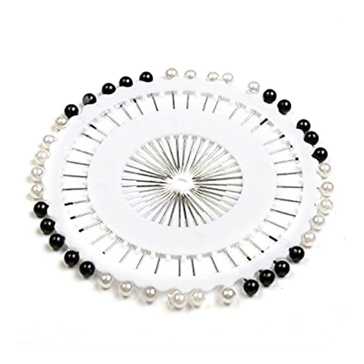 Black and White 2-inch Pin Wheel for Hijaab and Burka, 40 Pointed Staller Pins