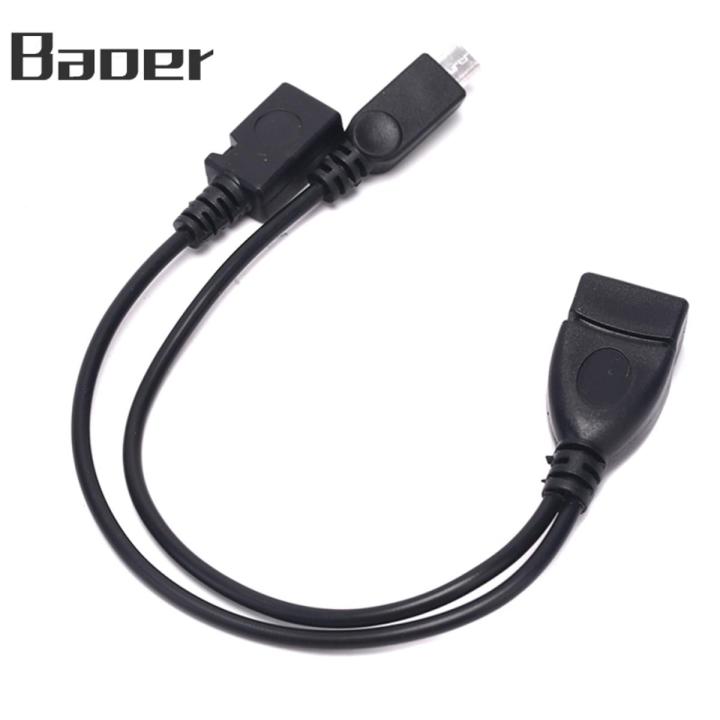 Baoer 2 In 1 Micro Usb Otg Data Cable Host Power Y Splitter Can Be Externally Powered For Mobile Phone Tablet Compatible For Android Windows