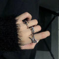Punk Irregular Rings With Opal Aesthetic Egirl Hollow Vintage Stone Rings For Women Y2k Open Ring Trendy Jewelry. 