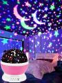 360° Rotating Star & Moon Projector Night Light | Colorful LED Galaxy Lamp for Kids’ Room, Bedroom & Home Décor | USB & Battery Powered Night Lamp with Multiple Lighting Modes. 