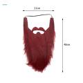 Long Beard Costume Fake Mustache Fake Beard Mustaches Dwarf Gnome Beard Costume Accessories Dress Up for Party Cosplay Supplies , Red. 