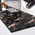 Pack of 2 Pcs - Modern Marble Texture Wall Paper Self Adhesive Furniture Wallpaper Waterproof Oil Proof Kitchen PVC Table Stickers. 