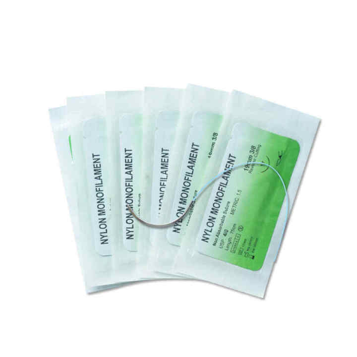 Premium  Quality Silk Sutures Thread 6 Pieces Silk Braided Sutures Natural Non Absorbable Needle Silk Suture Non-Injured Suture Medical Thread Suture First Aid Field Emergency Practice and Training Medical Instruments