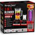 Silver Crest SC-1589 Commercial Blender 4500W 3 in 1 Heavy Duty Juicer Mixer Grinder with FREE Hand Milk Frother. 