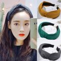 CGearuppt Solid Knitting Headbands Twisted Knotted Hair Band For Lady Girl Turban Wide Simple Hair Hoop Headwear Hair Accessories Navy. 