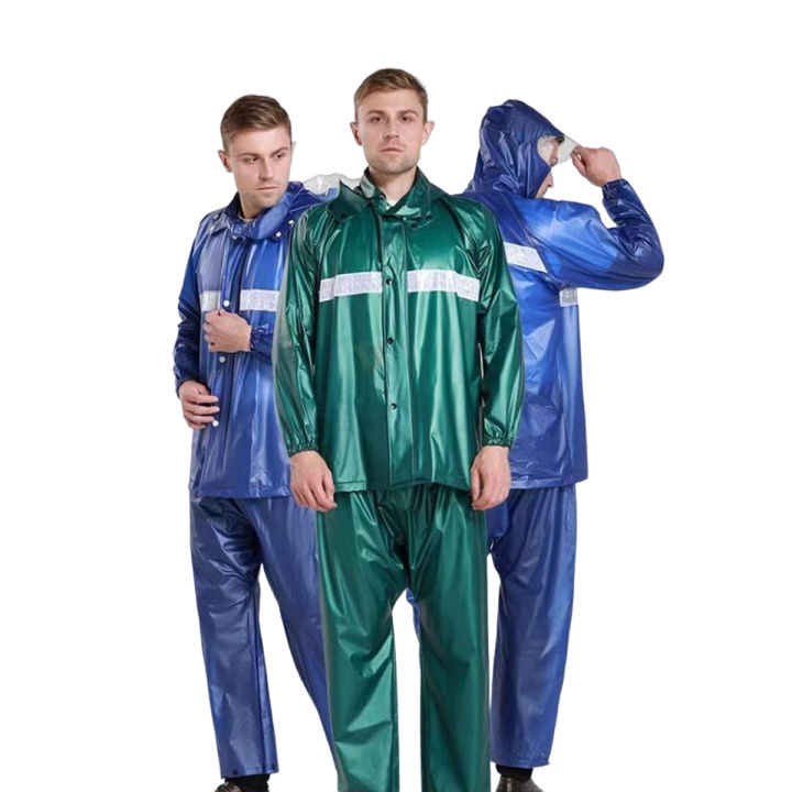 Pvc%20soft%20Rubber%20Coated%20Rain%20Coat%20Suit%20With%20Trouser%20Thick%20double%20raincoat%20split%20suit%20cross-border%20direct%20rain%20pants%20adult%20reflective%20bicycle%20electric%20motorcycle%20riding%20-%20Image%203