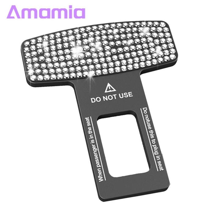 Amamia Seat Belt Clips Rhinestone Universal Car Seat Belt Buckle Plugs