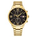 Tommy Hilfiger Men’s Quartz Stainless Steel Black Dial 48mm Watch 1710362 Stainless Steel Wrist Watch For Men. 