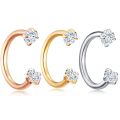 1pcs Unisex Internally Threaded Circular Barbell Lip Nose Horseshoe Septum Ring Helix Piercing Ear Cartilage Lobe Earrings. 