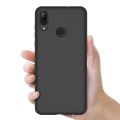 Huawei Y7 Prime 2018 / Y9 2019 / Y6 Prime 2019 / Y9 Prime 2019 AirBag anti shock Drop Resistance Matte Black Back Cover Case Flexible and Soft With Camera Protection Bump. 
