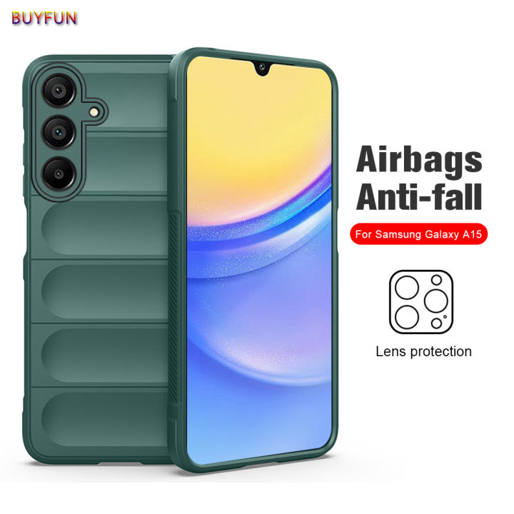 For Samsung Galaxy A15 5G 4G Silicone Shield Back Cover Invisible Airbag For SamsungA15 GalaxyA15 Lens Protection Shockproof Case Anti Drop