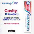 Sensodyne Cavity + Sensitivity Toothpaste, 24H Dual Protection, 100g X Free Toothbrush. 