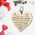 Wall Hanging Plaque Funny Friendship Gifts Accent Heart Pendant Wooden Signs Wall Art Decor for Best Friend Dorm Home Indoor Outdoor Bedroom. 