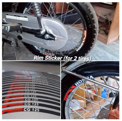 Rim Sticker For Honda 125 and 70cc All Motorcycles for Both Tires (16pcs) Reflective Vinyl Wheel Sticker