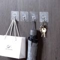 5/10 PCS Transparent Self Adhesive wall hooks high quality hooks for kitchen organizer and Bathroom Door hanging hooks wardrobe hooks for clothes Multi-Function. 