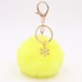 Fur Pom Pom Snow Furry Ball Keychain Faux Fur Keychain Porte Clef Pom-pom De Fourrure Fluffy Bag Charms Rabbit Keychain Keyring. 
