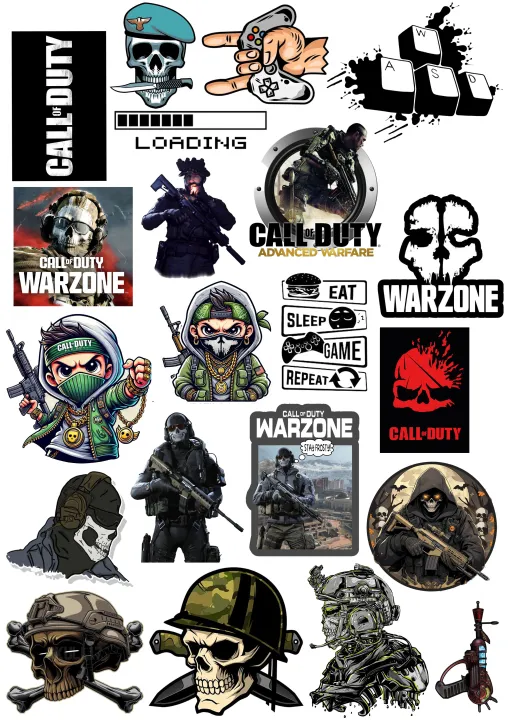 Cod Account Sticker Call of Duty Game Sticker Warzone & Ghost Decals for Laptops & PC ...