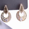 Fancy Earring Full Moon Pearl White Crystal - Imitation. 