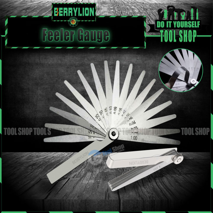 Berry Lion Feeler gauge gap gauge stainless steel high precision single piece valve plug gauge thickness gauge 0.02-1.0MM- 17 blades