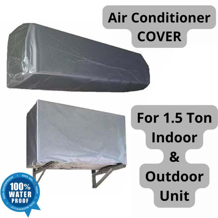 AC Dust Cover For Indoor & Outdoor Unit - Silver Parachute And Non Wooven fabric (1 Ton-1.5 Ton-2 Ton)