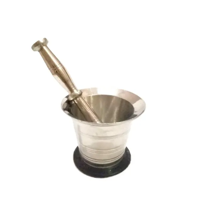 sIZE # 1 Stainless Steel Langri Danda / Kootna / Chattu Watta, Stainless Steel Mortar and Pestle Grinding Bowl For Spices | Herbs |Nuts | Seeds | Medicines | Food Items
