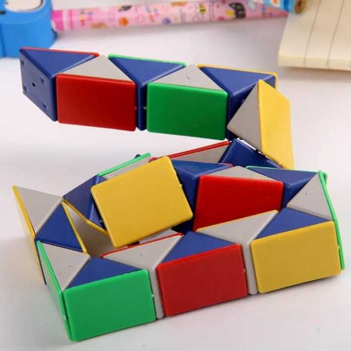 24 Blocks Snake Magic Twist |Jigsaw Puzzle Speed Magic Ruler Snake Toys Children Educational Toys Christmas Gifts