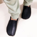 Halal - Islamic Leather Socks: Mozay For Men's Women's Hajj & Umrah Slipper Black. 
