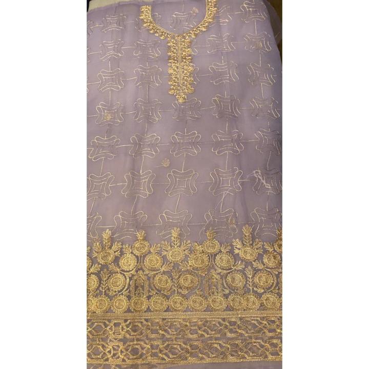 organza light purple ladies suit