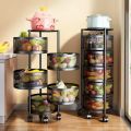 360-Degree 5tier Rotating Moveable Multi-Tier Round Basket Vegetable & Fruit Organizer Rack for Kitchen Storage Baskets. 