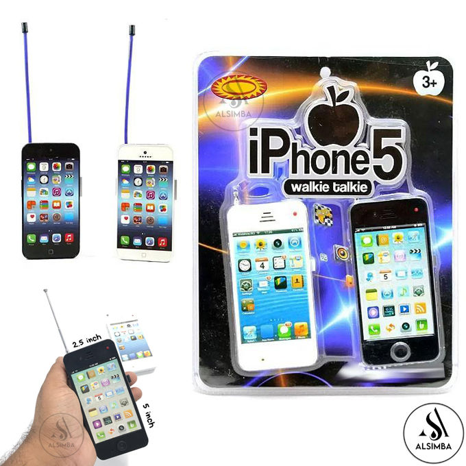 New Generation i-phone Walkie-Talkie Large Button Set of 2 Upto 6 Meters Range Noise Reduction Radio Play Pair Toy Set For Kids - Each Size Approx. 5 Inches - Battery Operated - Black and White