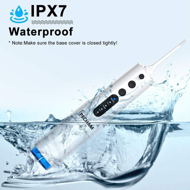 Water Flosser for Tééth, PECHAM Portable Cordless 360ML Tank 4 Modes ...