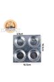 Cupcake Muffin Baking Tray Iron 4 Cavity 4-Cavity Iron Baking Tray for Cupcakes and Muffins  Strong for Easy Baking. 