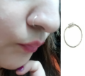 Pure Silver (chandi) Nose Ring with Spring Shaped Lock For Women. 