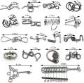 8Pcs/Set Metal Montessori Puzzle Wire IQ Mind Brain Teaser Puzzles Adults Interactive Game Reliever Educational Toys. 