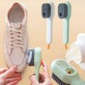 A.W.S.K Cleaning Brush with Soap Dispenser | Long Handle | Soft Bristle | Shoes & Clothes Cleaner | Household Laundry Cleaning Tool. 
