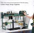 Kitchen Over Sink Dish Drying Utensil Rack for Kitchen Organizer Bartan Stand Dish Drainer Kitchen Rack (65cm/85cm) Green - Golden. 