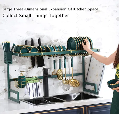 Kitchen%20Over%20Sink%20Dish%20Drying%20Utensil%20Rack%20for%20Kitchen%20Organizer%20Bartan%20Stand%20Dish%20Drainer%20Kitchen%20Rack%20(65cm/85cm)%20Green%20-%20Golden%20-%20Image%203